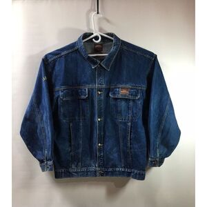 Varcity dungarees Blue denim Trucker jacket by #5 joke Mens Size XXL‎ 2XL